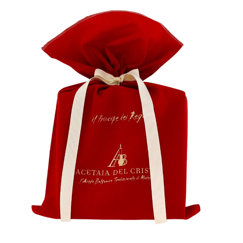 Red fabric gift bag