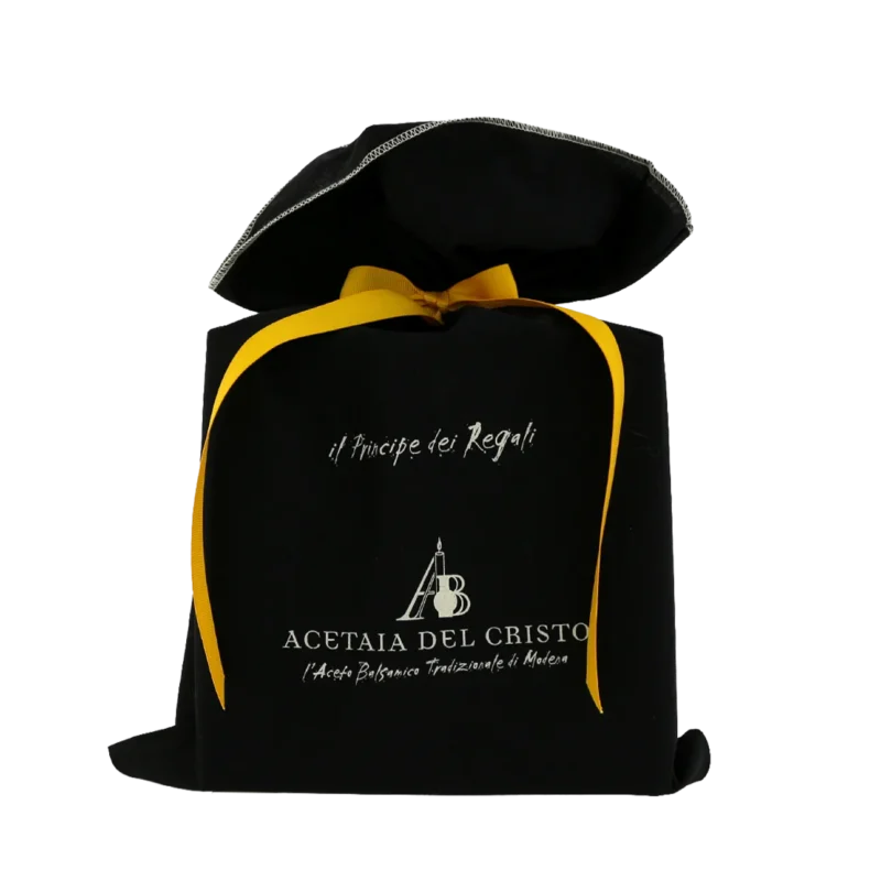 Black fabric gift bag