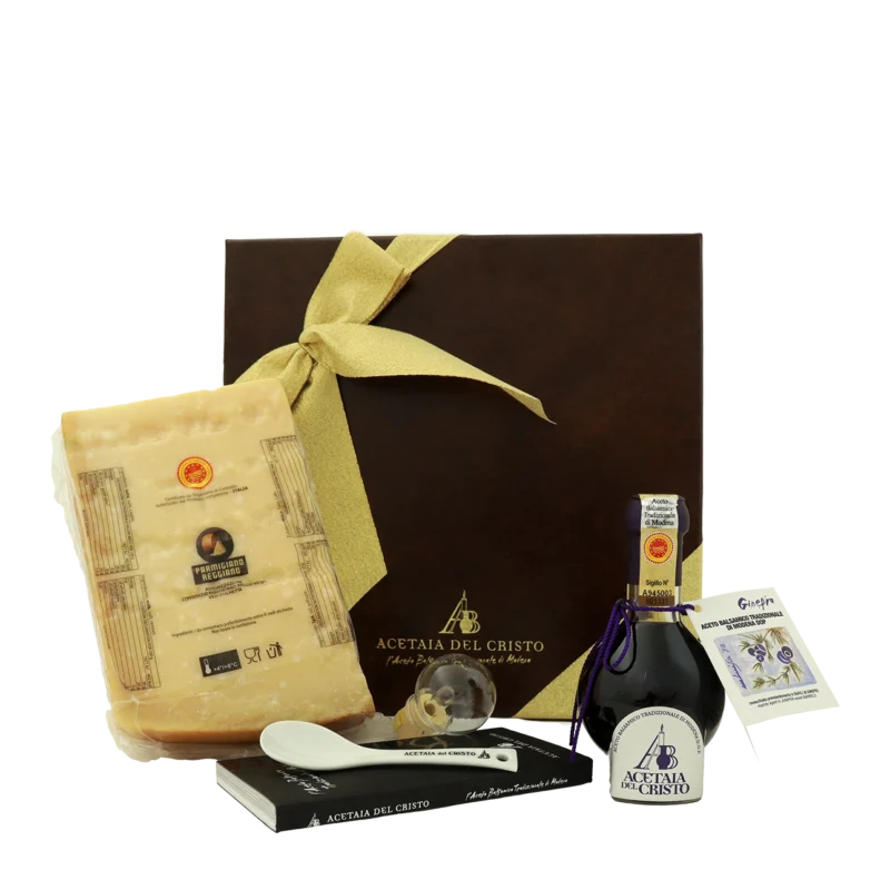 Aceto Balsamico Tradizionale di Modena DOP invecchiato in Ginepro con Parmigiano Reggiano DOP