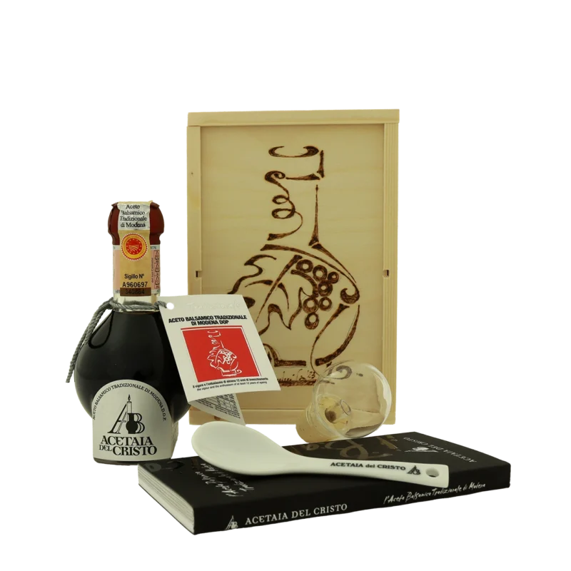 Confezione in legno di Aceto Balsamico Tradizionale di Modena DOP Classico