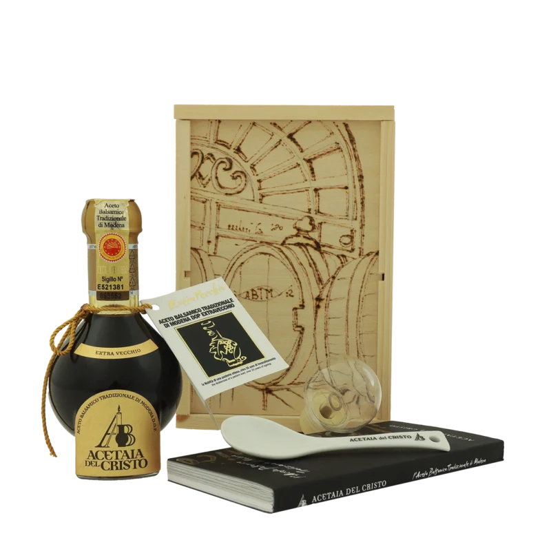 Confezione in legno di Aceto Balsamico Tradizionale di Modena DOP Extra Vecchio Classico
